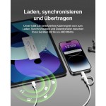 Belkin 2-σε-1 USB-C & Lightning Braided Καλώδιο γρήγορης φόρτισης για Apple iPhone, iPad, Samsung - ΛΕΥΚΟ - CAC003hq1.5MWH