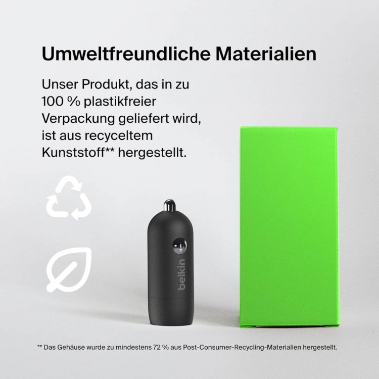  Belkin BoostCharge 30W Ταχυφορτιστής αυτοκινήτου, Compact με USB-C PPS Power Delivery, για Apple iPhone, Galaxy, iPad, Google Pixel - ΜΑΥΡΟ - CCA004btBK