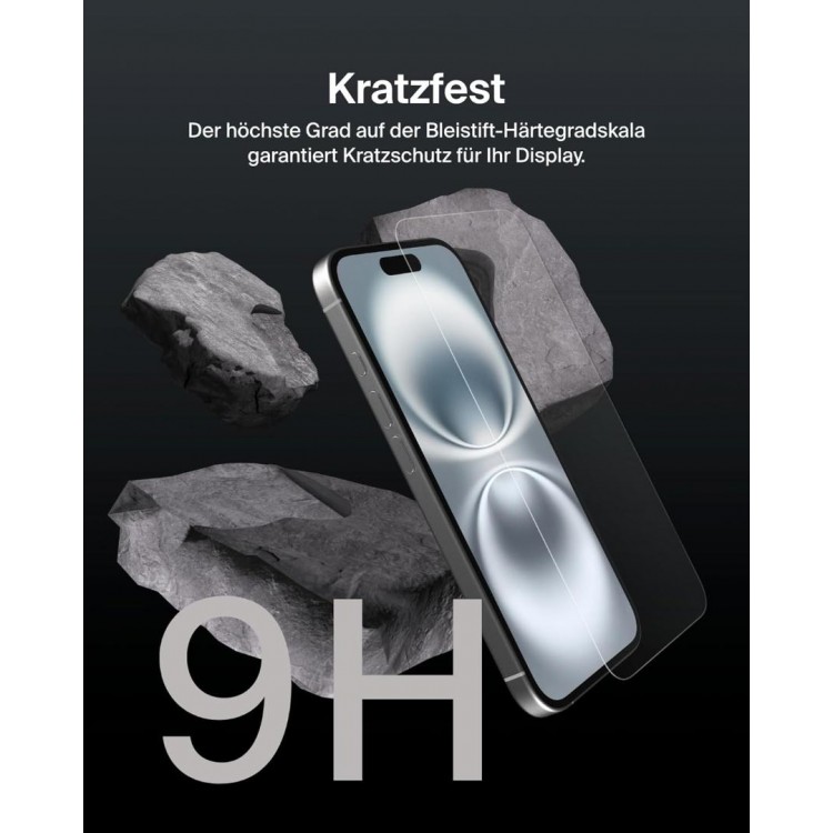 BELKIN ScreenForce UltraGlass 2 Anti-Microbial Screen Protection for APPLE iPhone 15 6.1/16 6.1/14 PRO 6.1 - OVA131zz - ΔΙΑΦΑΝΟ