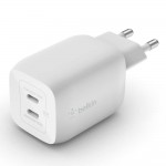 Belkin WCH013vf2MWH-B6 BOOST↑CHARGE PRO Dual USB-C® GaN Wall Charger with PPS 65W + USB-C to USB-C CΛευκό