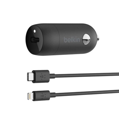 Belkin CCA003bt04BK 20W USB-C PD Car Charger + USB-C to Lightning Cable - BLACK