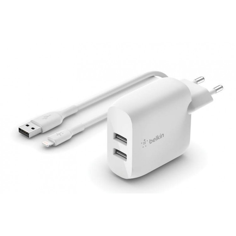 Belkin WCD001vf1MWH Dual USB-A Wall Charger