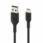 Belkin CAB002bt3MBK Braided USB-C to USB-A Cable (3m)Μαύρο