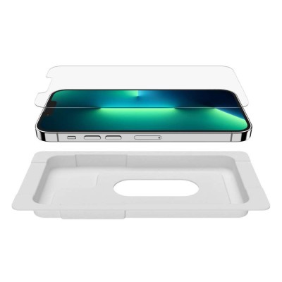 Belkin OVA069zz SCREENFORCE TemperedGlass Anti-Microbial Screen Protection for iPhone 13/13 Pro 6.1, EZ - CRYSTAL CLEAR 