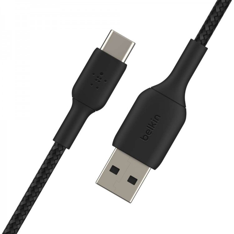 Belkin CAB002bt3MBK Braided USB-C to USB-A Cable (3m)Μαύρο