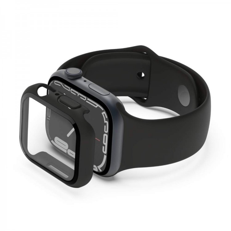 Belkin SCREENFORCE™ TemperedCurve 2-in-1 Ενισχυμένη προστασία οθόνης + θήκη Bumper για Apple watch 7 45mm - ΜΑΥΡΟ - OVG004zzBK