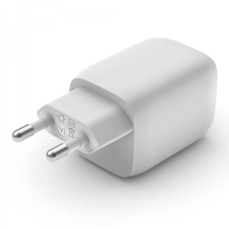 Belkin WCH013vf2MWH-B6 BOOST↑CHARGE PRO Dual USB-C® GaN Wall Charger with PPS 65W + USB-C to USB-C CΛευκό