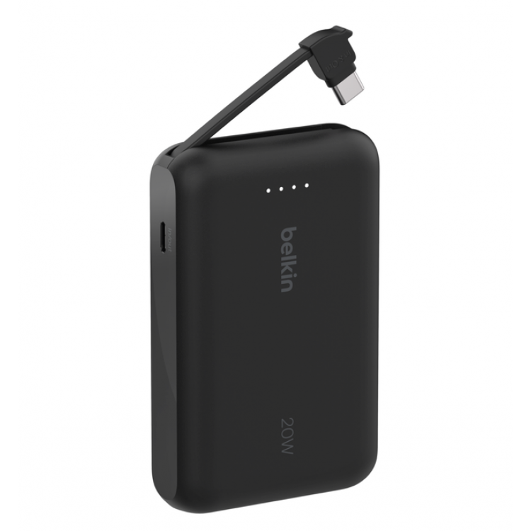 ΦΟΡΗΤΟ ΜΠΑΤΑΡΙΑ BOOSTCHARGE 10K, 20W PD με ενσωματωμένο καλώδιο USB-C, μαύρο