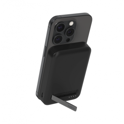 BELKIN 8K Qi2 15W, MAGNETIC WIRELESS POWER BANK + KICK STAND, BLACK - BPD007BTBK