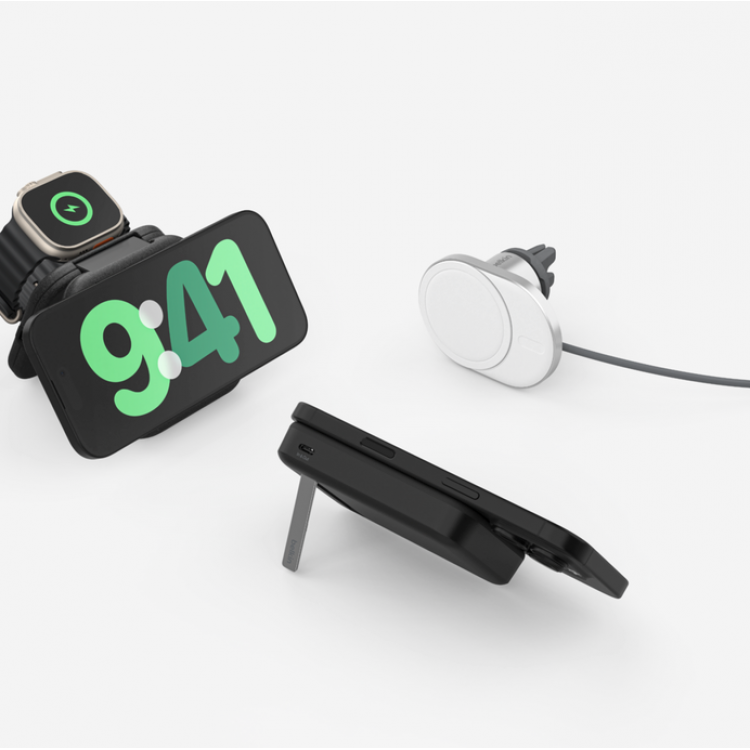 BELKIN 8K Qi2 15W, MAGNETIC WIRELESS POWER BANK + KICK STAND, BLACK - BPD007BTBK