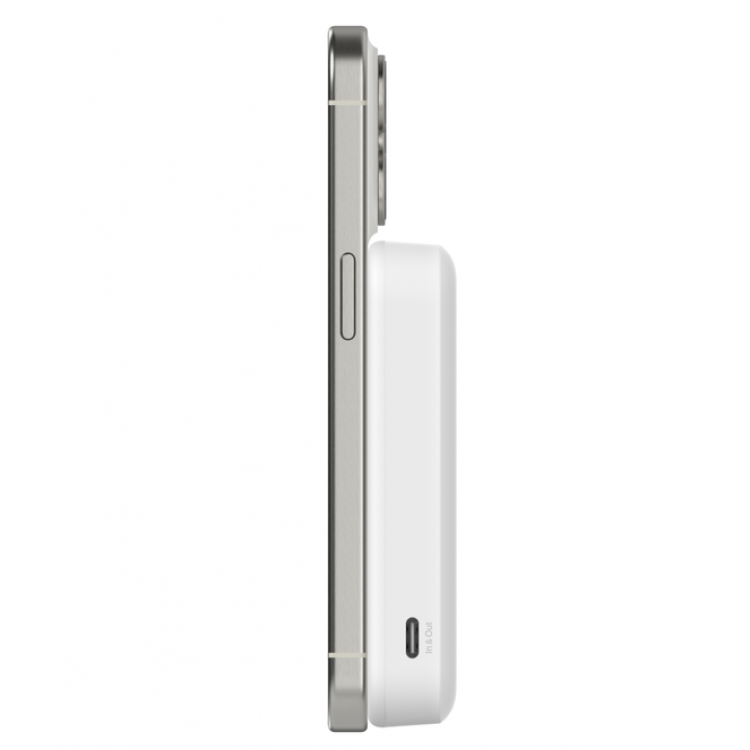 BELKIN 8K Qi2 15W, MAGNETIC Ασύρματης Φλορτισης POWER BANK + KICK STAND - ΛΕΥΚΟ - BPD007BTWH