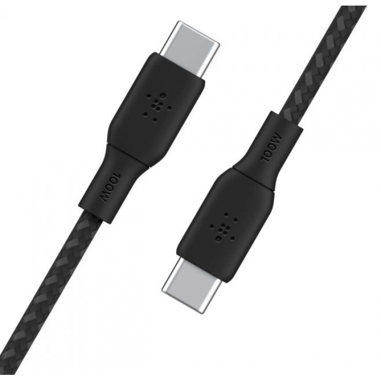 Belkin BOOST↑CHARGE™ PRO USB-C® σε USB-C Braided silicone Καλώδιο 240W, για APPLE iPhone 16, Galaxy S25, Pixel 9, MacBook, iPad Pro - Μαύρο - CAB025HQ3MBK