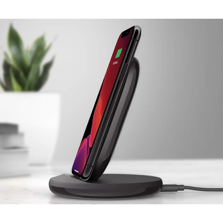 Belkin WIB002vfBK 15W Wireless Charging Stand + QC™ 3.0 24W Wall ChargerΜαύρο