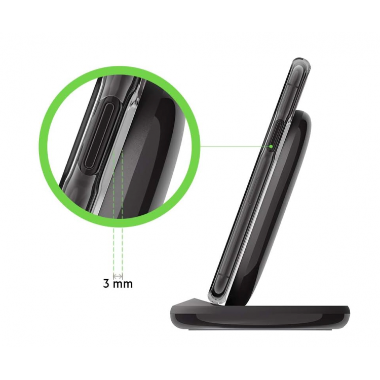 Belkin WIB002vfBK 15W Wireless Charging Stand + QC™ 3.0 24W Wall ChargerΜαύρο