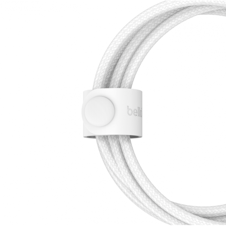 Belkin 2-σε-1 USB-C & Lightning Braided Καλώδιο γρήγορης φόρτισης για Apple iPhone, iPad, Samsung - ΛΕΥΚΟ - CAC003hq1.5MWH