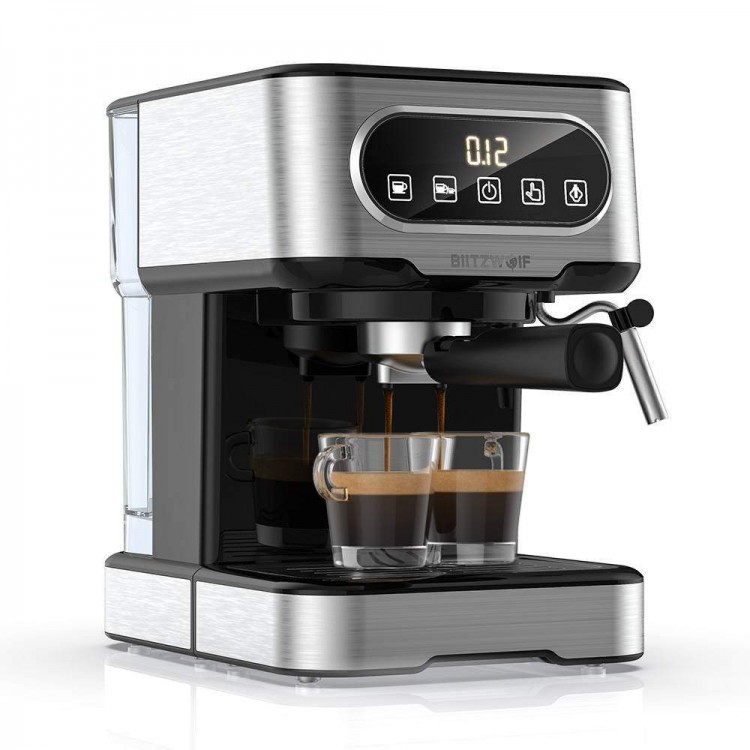 BlitzWolf Μηχανή Espresso 1100W Πίεσης 15bar - ΜΑΥΡΟ - BW-CMM2