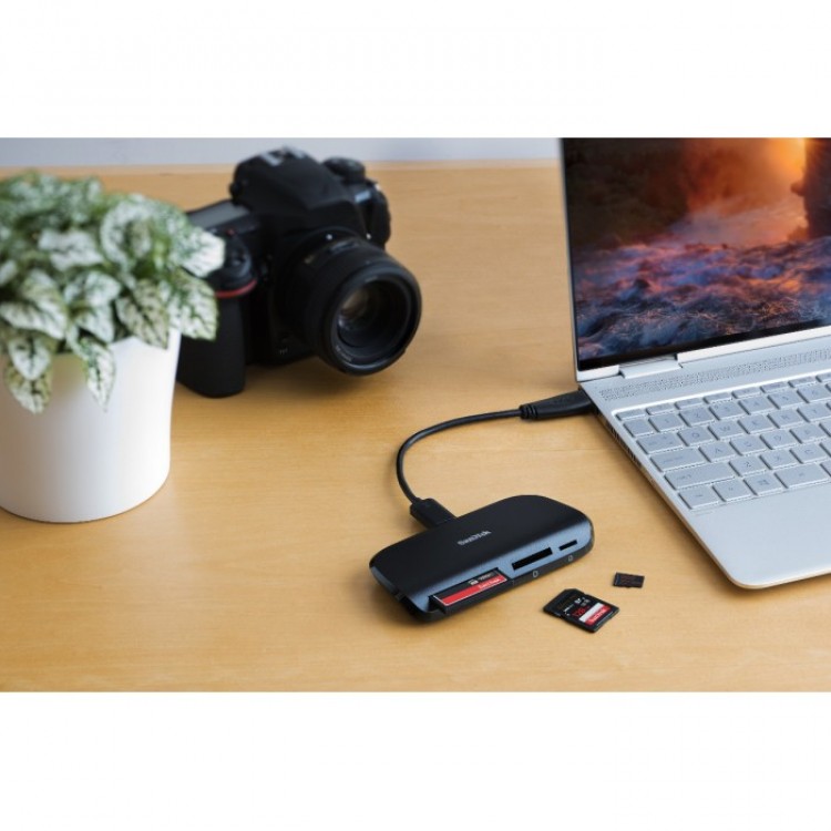 Sandisk ImageMate Pro All-in-One USB-C Reader SDDR-A631-GNGNN - ΜΑΥΡΟ
