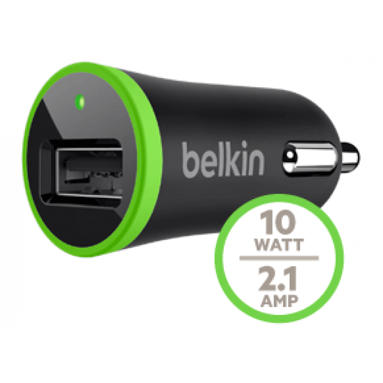 Belkin Car Charger with Lightning to USB Cable (10 Watt/2.1 Amp) F8J078bt04-BLK