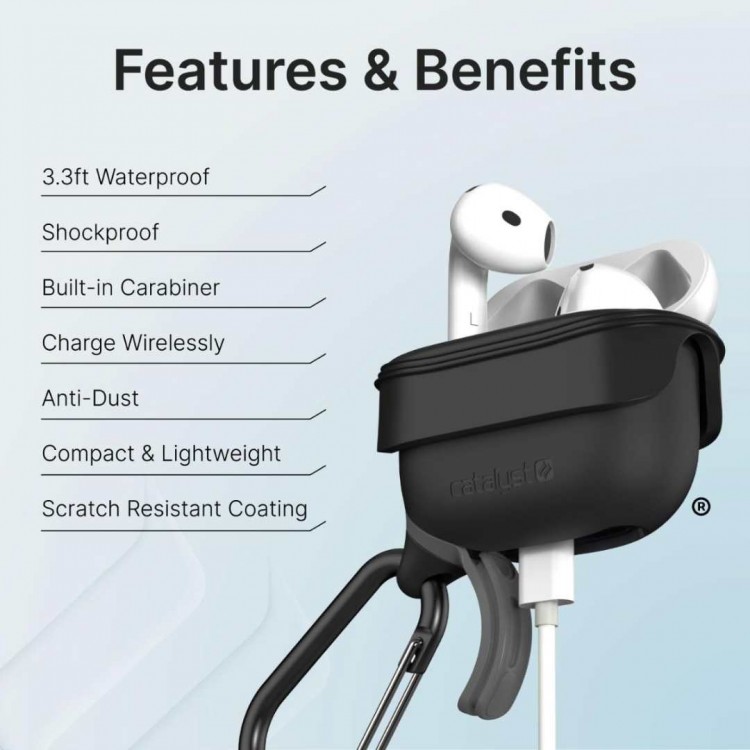 Θήκη Catalyst Waterproof με Carabiner μπρελόκ για Apple AirPods 4 (4th Generation)  - ΜΑΥΡΟ - CA-CATAPD4BLK