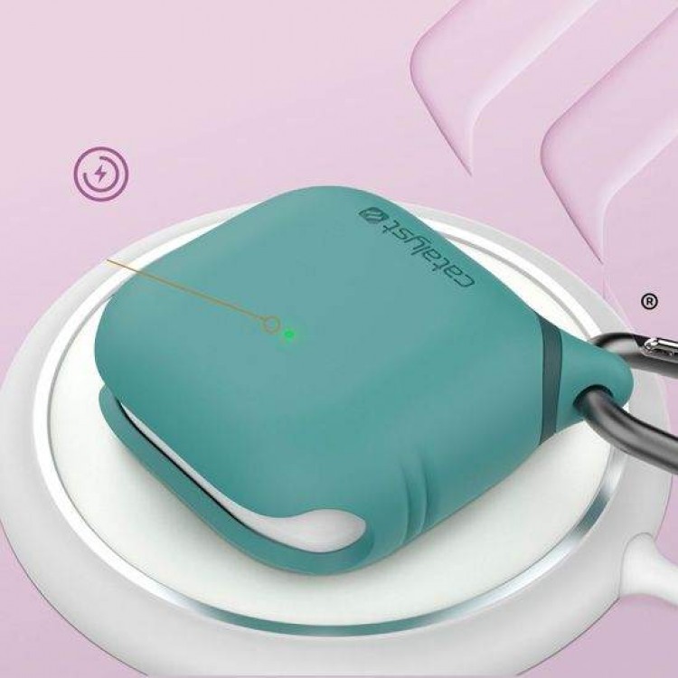 Θήκη Catalyst Waterproof με Carabiner μπρελόκ για Apple AirPods 4 (4th Generation)  - ΤΙΡΚΟΥΑΖ ΠΡΑΣΙΝΟ - CA-CATAPD4GRN
