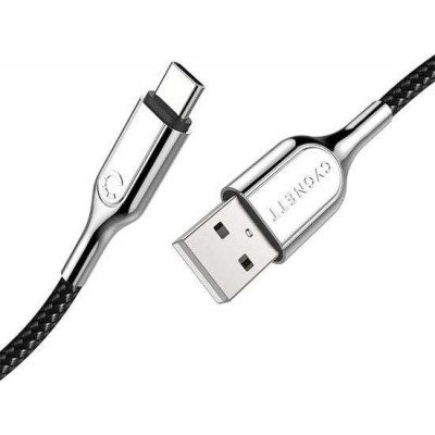 Cygnett καλώδιο 12W DuPont® Kevlar® aramid fiber Armoured USB-C σε USB-A, 1.0M - ΜΑΥΡΟ - CY-CY2679PCUSA 