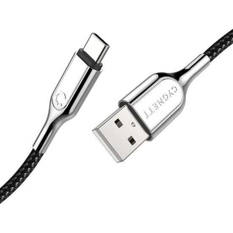 Cygnett καλώδιο 12W DuPont® Kevlar® aramid fiber Armoured USB-C σε USB-A, 1.0M - ΜΑΥΡΟ - CY-CY2679PCUSA 