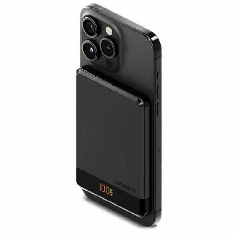 CYGNETT Μαγνητικό MAGSAFE PowerBank Battery MagSlim για smartphones 5.000mAh - Black - CY-CY5092PBCHE