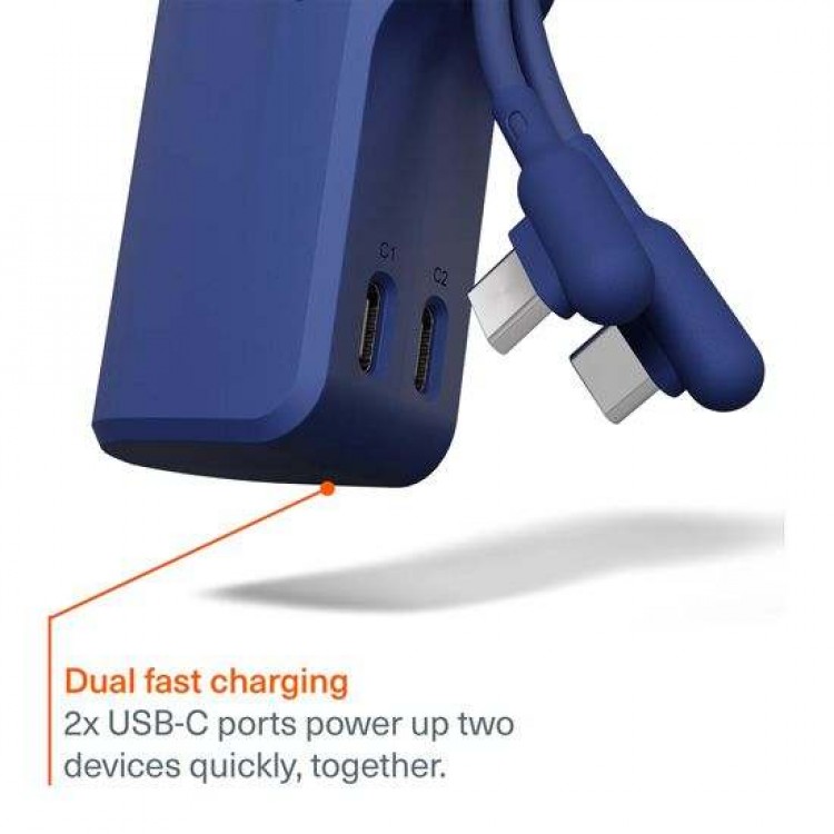 CYGNETT Thumboost Power Bank 5,000mAh + USB-C Καλώδιο Combo, 2XUSB-C - DUSK ΜΠΛΕ - CY-CY5357PBCHE 