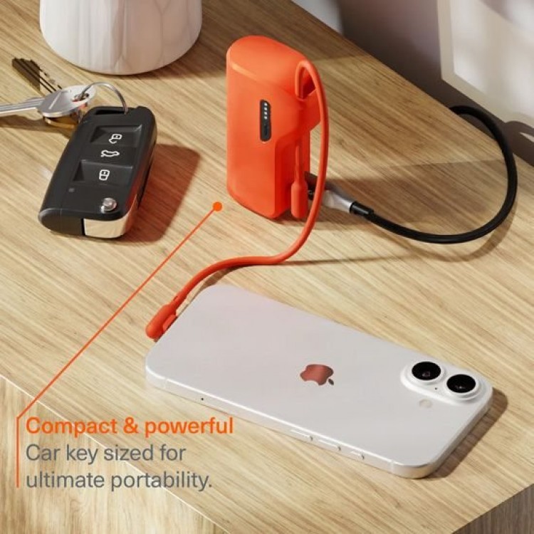CYGNETT Thumboost Power Bank 5,000mAh + USB-C Καλώδιο Combo, 2XUSB-C - ΠΟΡΤΟΚΑΛΙ - CY-CY5358PBCHE 