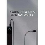 CYGNETT HighPWR 27.000mAh Laptop Power Bank (148W) με θήκη Case, Fast charge 3Χ συσκευών - ΜΑΥΡΟ - CY-CY5381PBCHE