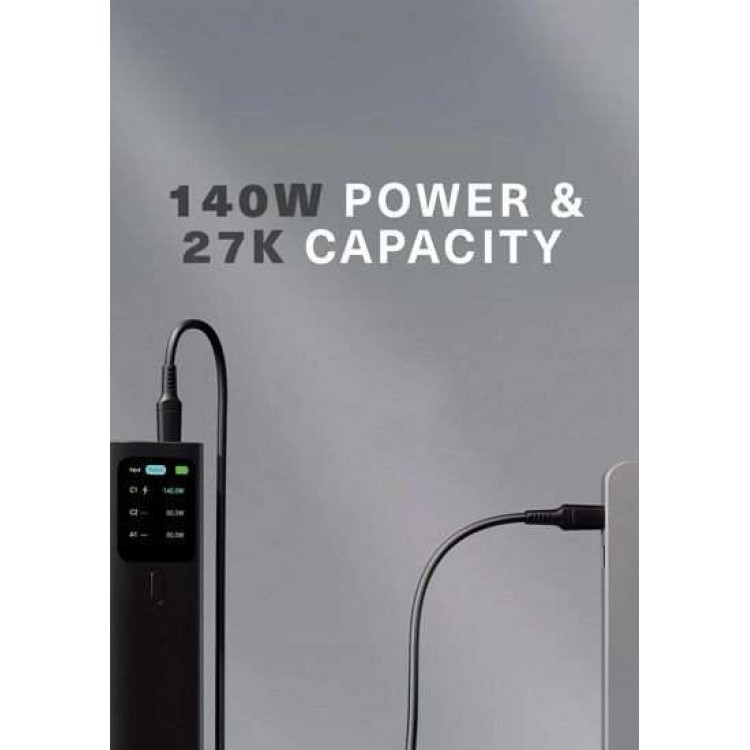 CYGNETT HighPWR 27.000mAh Laptop Power Bank (148W) με θήκη Case, Fast charge 3Χ συσκευών - ΜΑΥΡΟ - CY-CY5381PBCHE