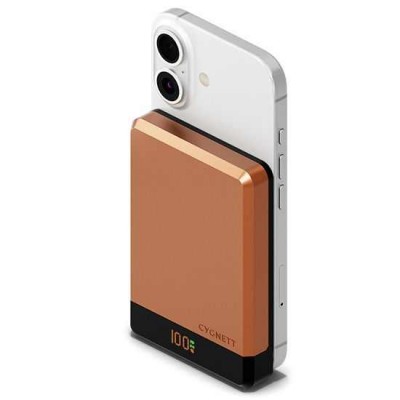 CYGNETT Μαγνητικό MAGSAFE PowerBank Battery MagSlim για smartphones 10.000mAh - Copper ORANGE - CY-CY5645PBCHE