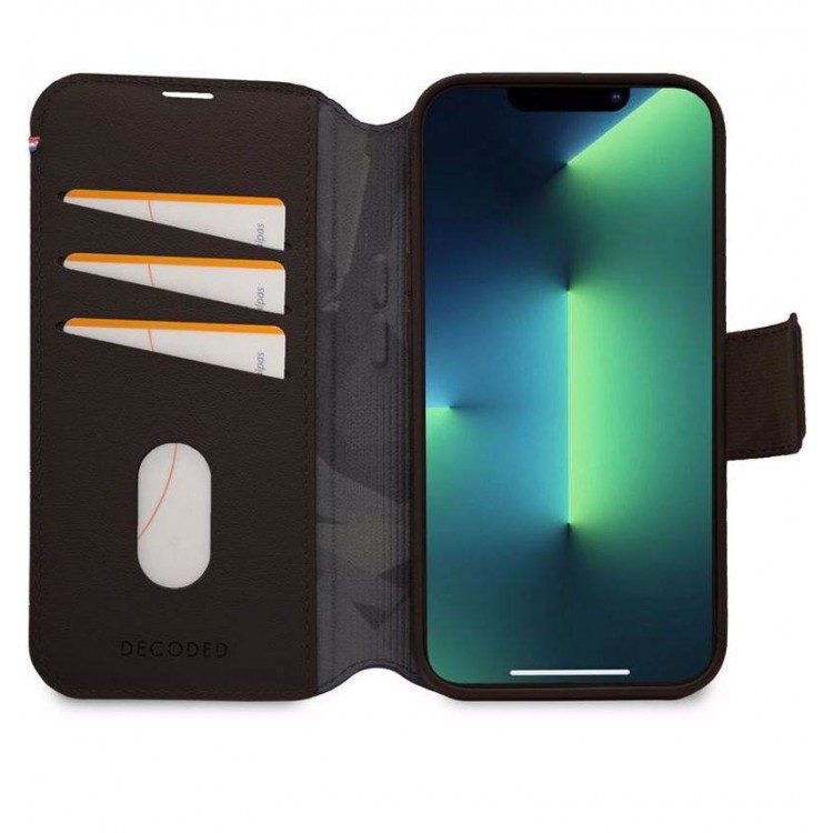Θήκη Decoded Γνήσια Δερμάτινη MagSafe πορτοφόλι Leat Det Wallet για Apple iPhone 14 PRO 6.1 2022 - ΚΑΦΕ - D23IPO14PDW5CHB