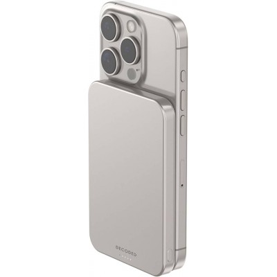 DECODED MAGSAFE Qi2 15W SLIM Magnetic MAGSAFE Ασυύρματης φόρτισης PowerBank 5.000 mAh (Qi2) - Titan - DE-D25MSPB5TM