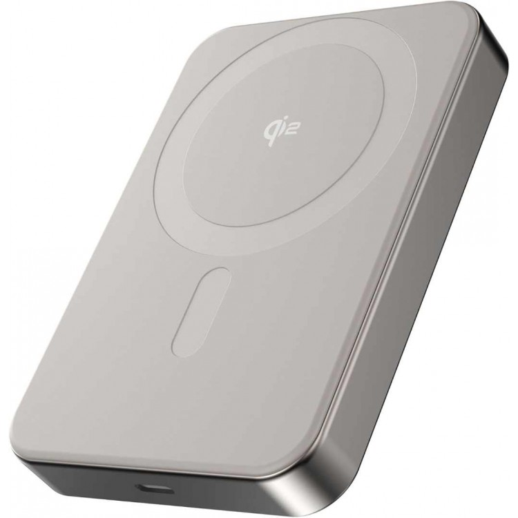 DECODED MAGSAFE Qi2 15W SLIM Magnetic MAGSAFE Wireless PowerBank 10.000 mAh (Qi2) - Titan - DE-D25MSPB10TM