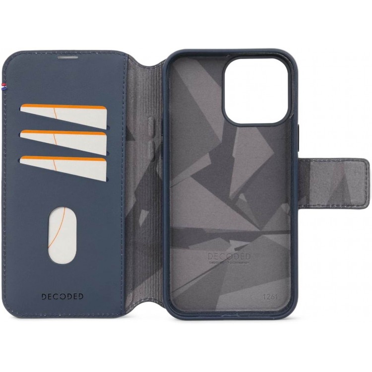 Θήκη Decoded Γνήσια Δερμάτινη MagSafe πορτοφόλι Detachable Wallet για Apple iPhone 15 PRO 6.1 2023 - ΜΠΛΕ - D24IPO15PDW5NY