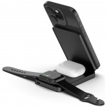 DECODED 4σε1 MAGSAFE SLIM Magnetic Wireless PowerBank 8.000mAh & αναδιπλούμενη Βάση με MAGSAFE 15W , Θύρα 20W USB-C PD για iPhone/Watch/AirPods - ΜΑΥΡΟ - DE-D25MSPB5ST3BK