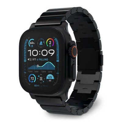 DECODED Titanium Traction BAND Μπρασελέ Μεταλλικό για Apple Watch SERIES - 42/44/45/46/49mm ULTRA 1/2 - ΜΑΥΡΟ Titanium - DE-D25AWS49TTS1TMBK