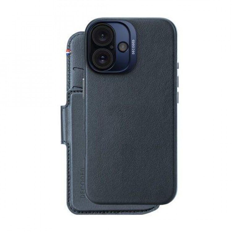 Θήκη Decoded Γνήσια Δερμάτινη MagSafe πορτοφόλι Detachable Wallet για Apple iPhone 16 PRO 6.3 2024 - NAVΥ ΜΠΛΕ - D25IPO16PDW5NY