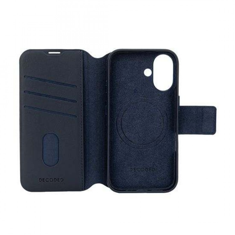 Θήκη Decoded Γνήσια Δερμάτινη MagSafe πορτοφόλι Detachable Wallet για Apple iPhone 16 PRO 6.3 2024 - NAVΥ ΜΠΛΕ - D25IPO16PDW5NY