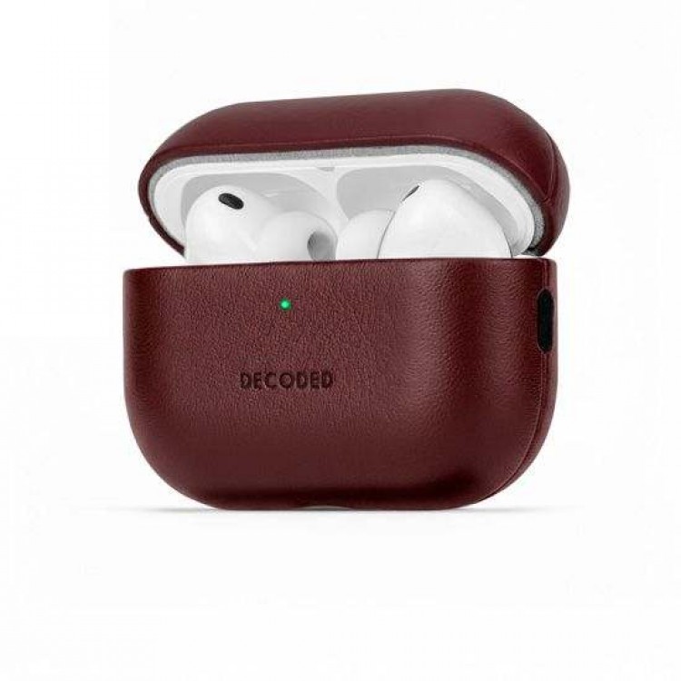 Θήκη Decoded Δερμάτινη AirCase για Apple AirPods PRO 3 - Dark Ruby ΚΟΚΚΙΝΟ - DE-D26APP3C2DY
