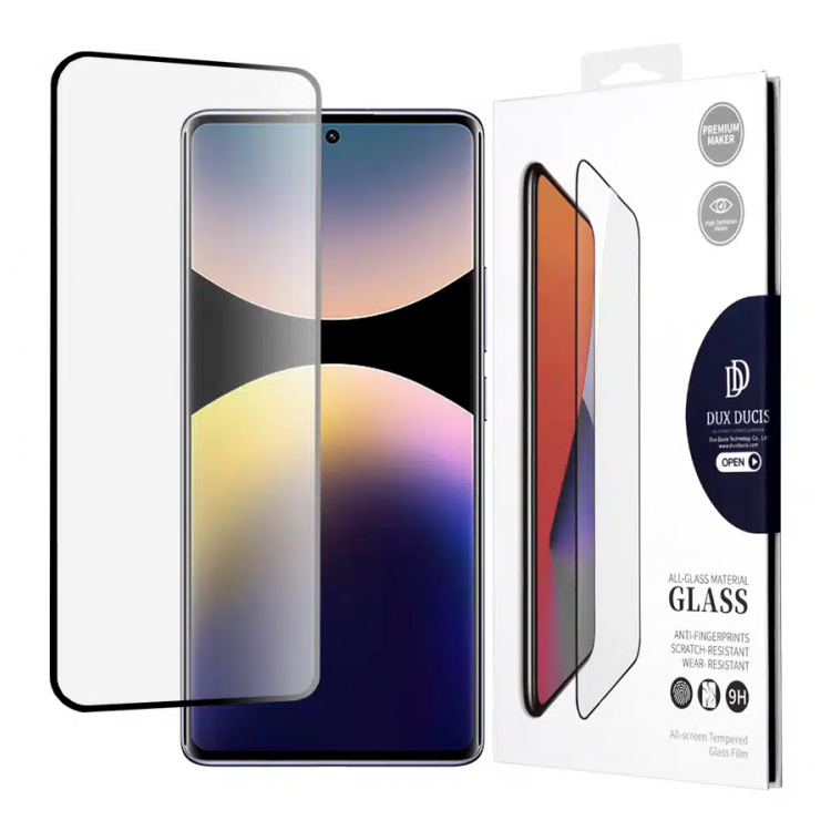 DUX DUCIS Γυαλί προστασίας 0.33mm Full Glue Anti-Scratch για Xiaomi Redmi Note 14 Pro 5G / Note 14 Pro+ 5G - ΜΑΥΡΟ