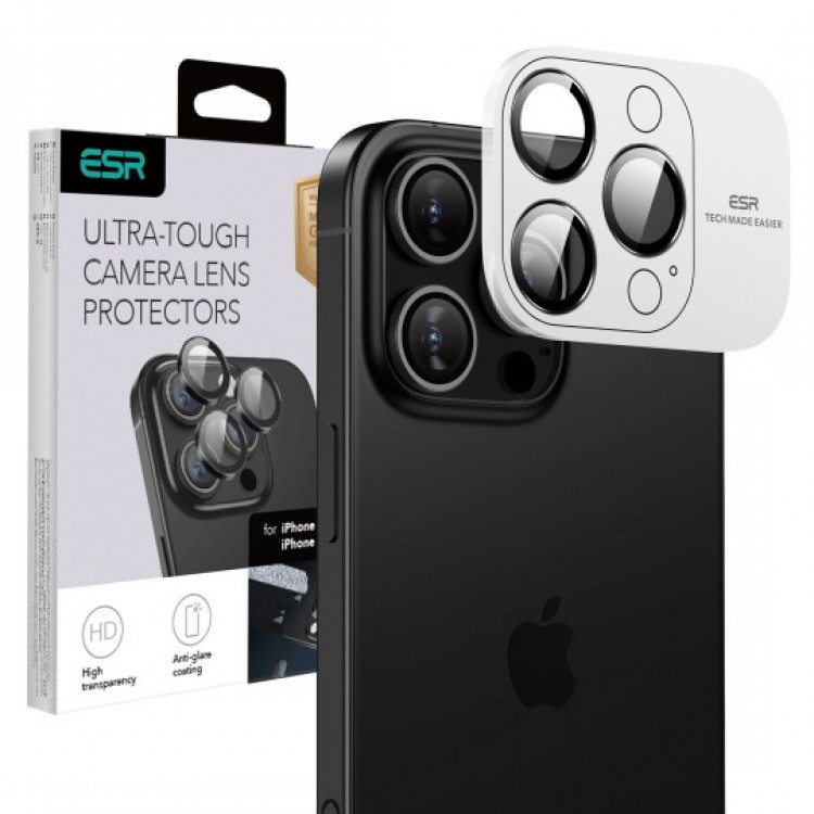 ESR Armorite Γυαλί προστασίας για CAMERA LENS for Apple IPHONE 14 Pro / 14 Pro Max / 15 Pro / 15 Pro Max / 16 Pro / 16 Pro Max - ΜΑΥΡΟ