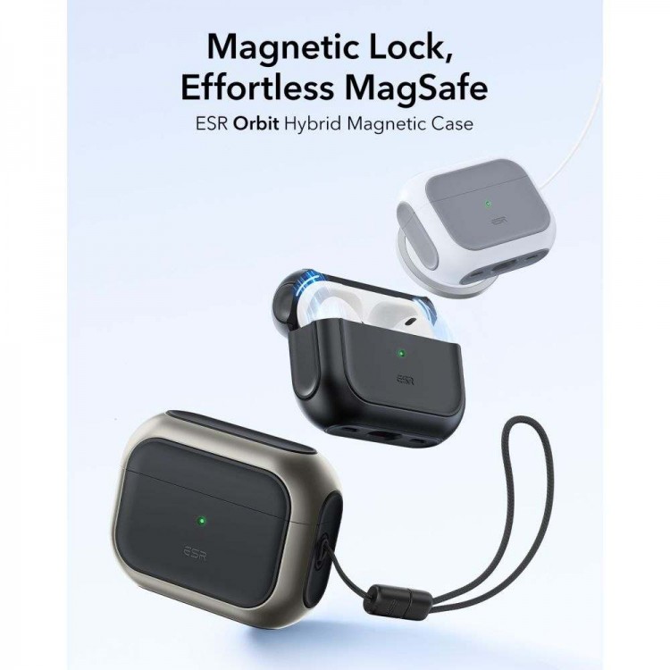 Θήκη ESR ORBIT Hybrid HALOLOCK MAGSAFE για Apple AirPods PRO 3 2025 - ΜΑΥΡΟ TITANIUM