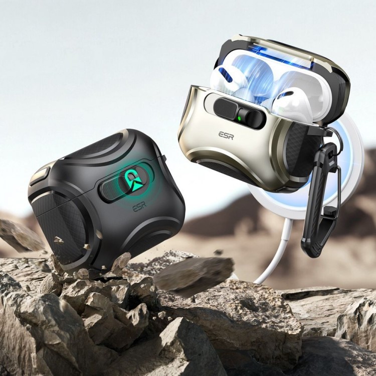 Θήκη ESR CYBER ARMOR FLICKLOCK HALOLOCK MAGSAFE για APPLE AIRPODS PRO 3 Gen. 2025 - ΜΑΥΡΟ 