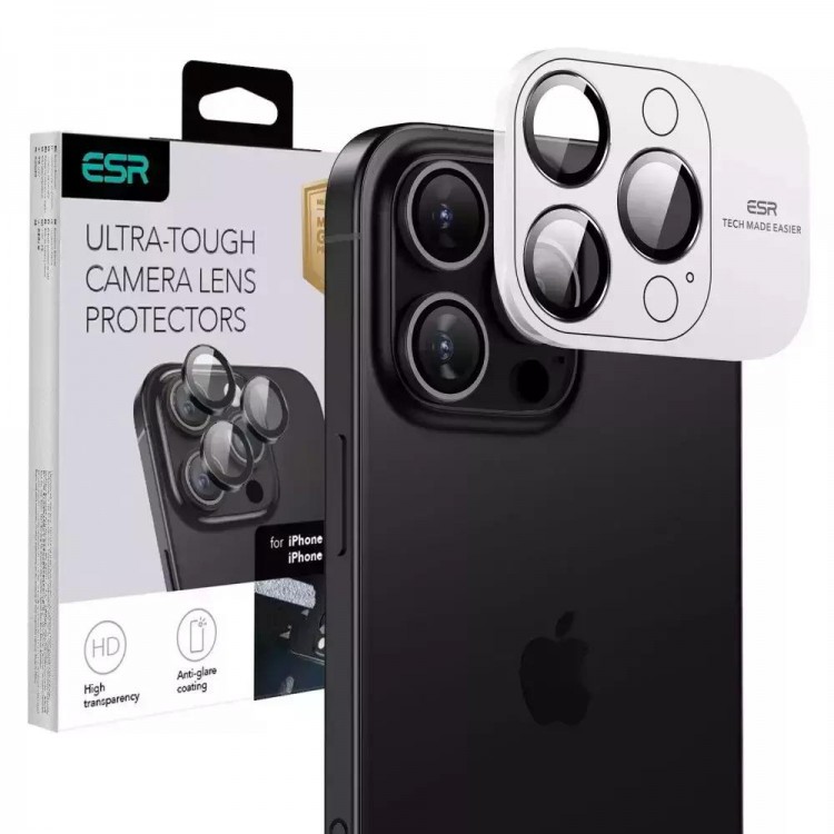 ESR Γυαλί προστασίας ARMORITE για CAMERA LENS for Apple Phone 14 Pro / 14 Pro Max / 15 Pro / 15 Pro Max / 16 Pro / 16 Pro Max - ΜΑΥΡΟ