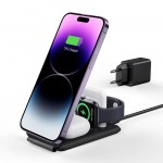 ESR Premium 3σε1 MAGSAFE Travel Σετ Ασύρματης Φόρτισης με τσαντάκι αξεσουάρ, για APPLE iPhone, MFi Apple Watch, AirPods, Qi2 15W - ΜΑΥΡΟ - 2C569
