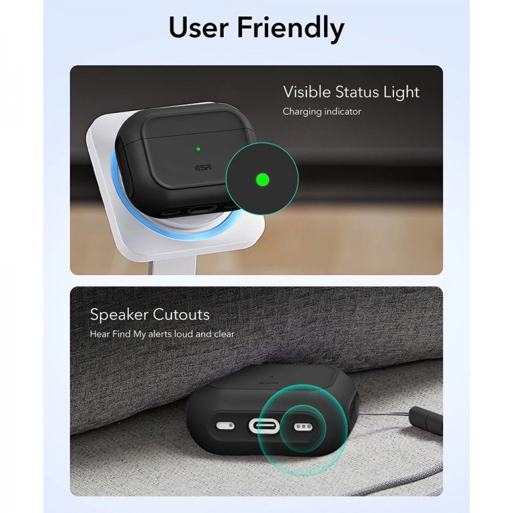 Θήκη ESR ORBIT Hybrid HALOLOCK MAGSAFE για Apple AirPods PRO 3 2025 - ΜΑΥΡΟ
