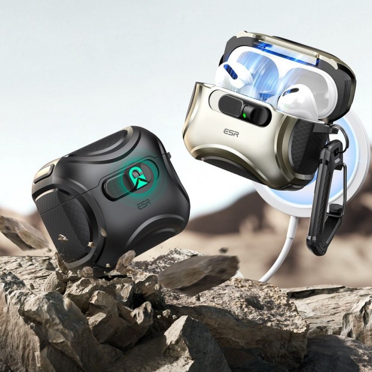 Θήκη ESR CYBER ARMOR FLICKLOCK HALOLOCK MAGSAFE για APPLE AIRPODS PRO 3 Gen. 2025 - ΤΙΤΑΝΙΟ
