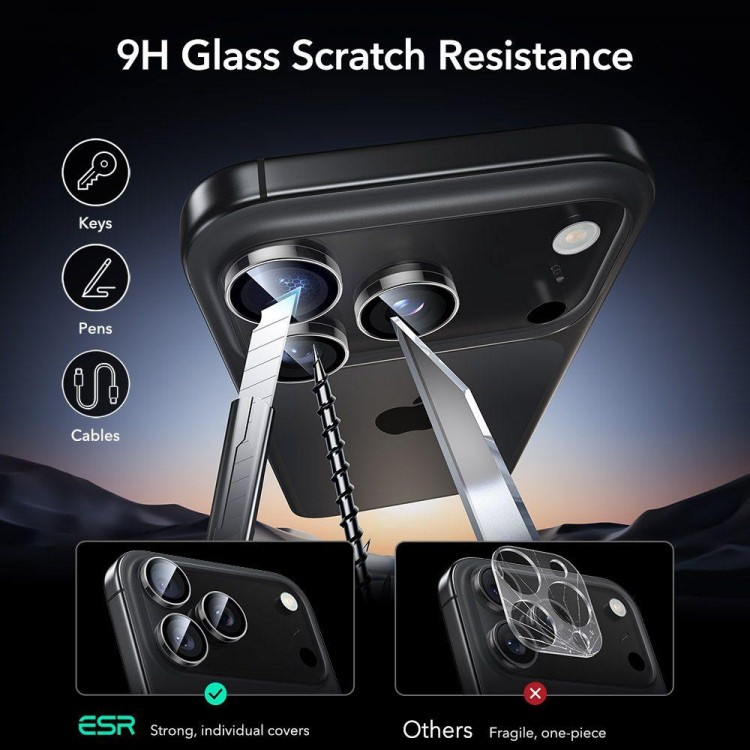 ESR Γυαλί προστασίας ARMORITE για CAMERA LENS for Apple iPhone 14 PRO / PRO MAX / 15 PRO / PRO MAX / 16 PRO / PRO MAX / 17 PRO / PRO MAX - ΔΙΑΦΑΝΟ
